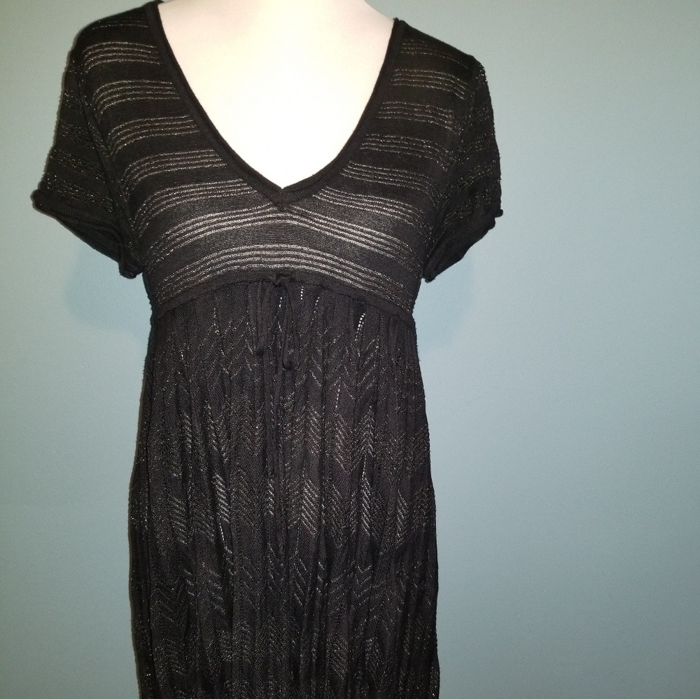 BCBGirls Jemma Lurex Dress Short Sleeve Size Large